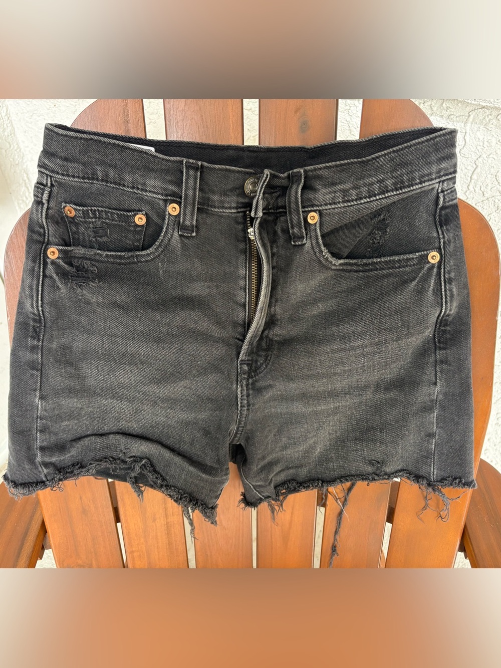 GAP Black Distressed Jean Cutoff Shorts